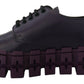 Purple Leather Tractor Lace Up Sneakers Shoes