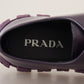 Purple Leather Tractor Lace Up Sneakers Shoes