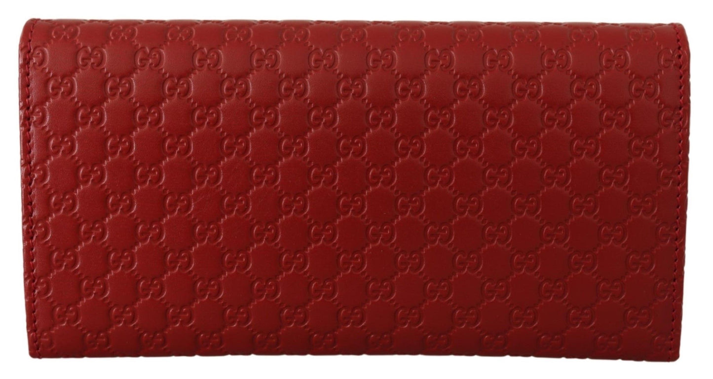 Elegant Red Leather Flap Wallet