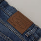 Elegant Tattered Blue Denim Pants