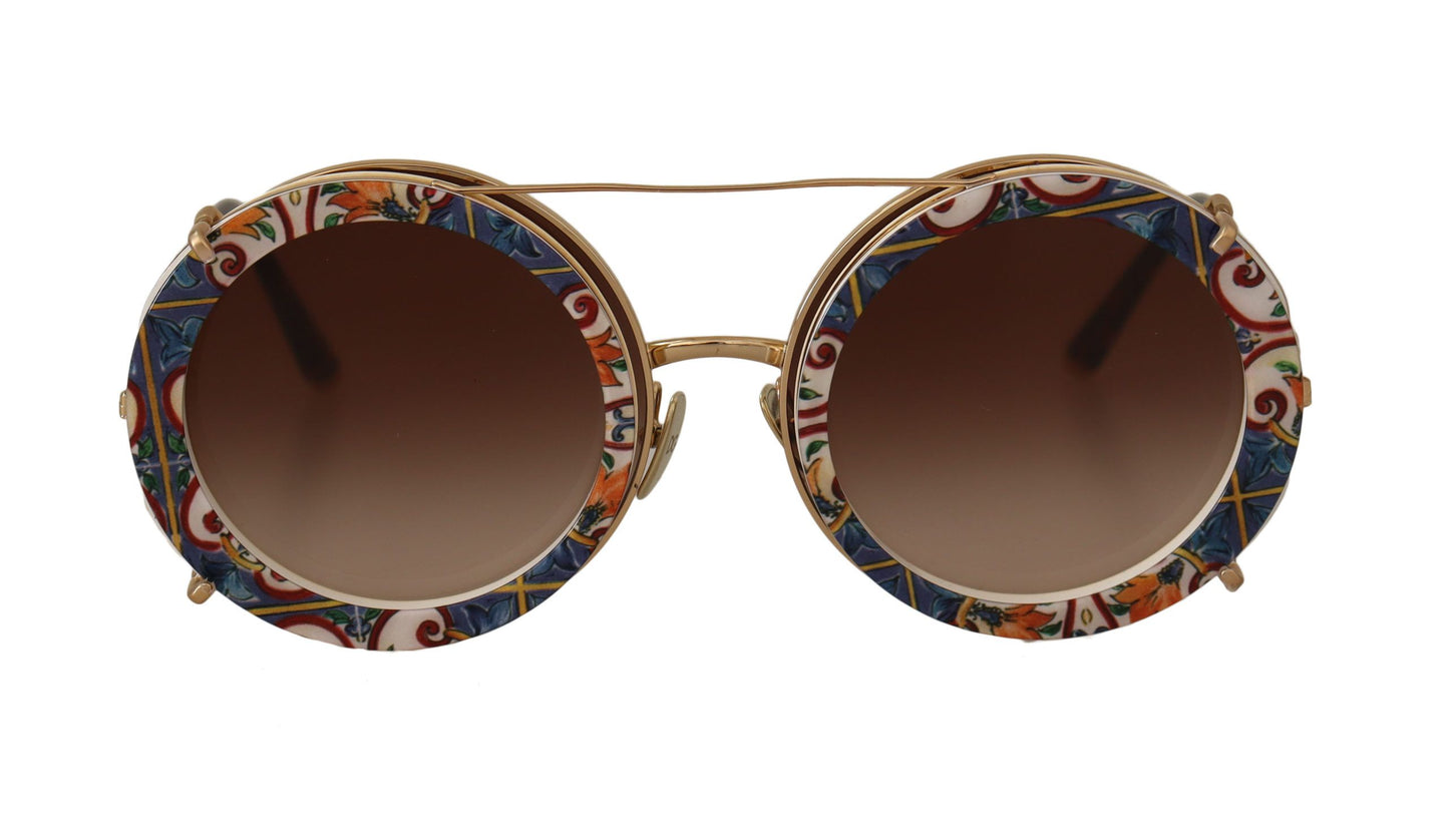 Elegant Gold-Tinted Clip-On Sunglasses