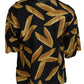 Black Linen Shirt with Penne Rigate Print