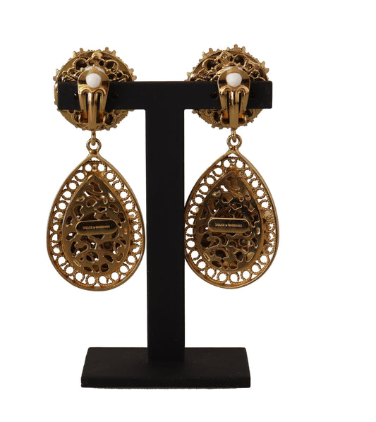 Baroque Sicilian Dangle Clip-on Earrings