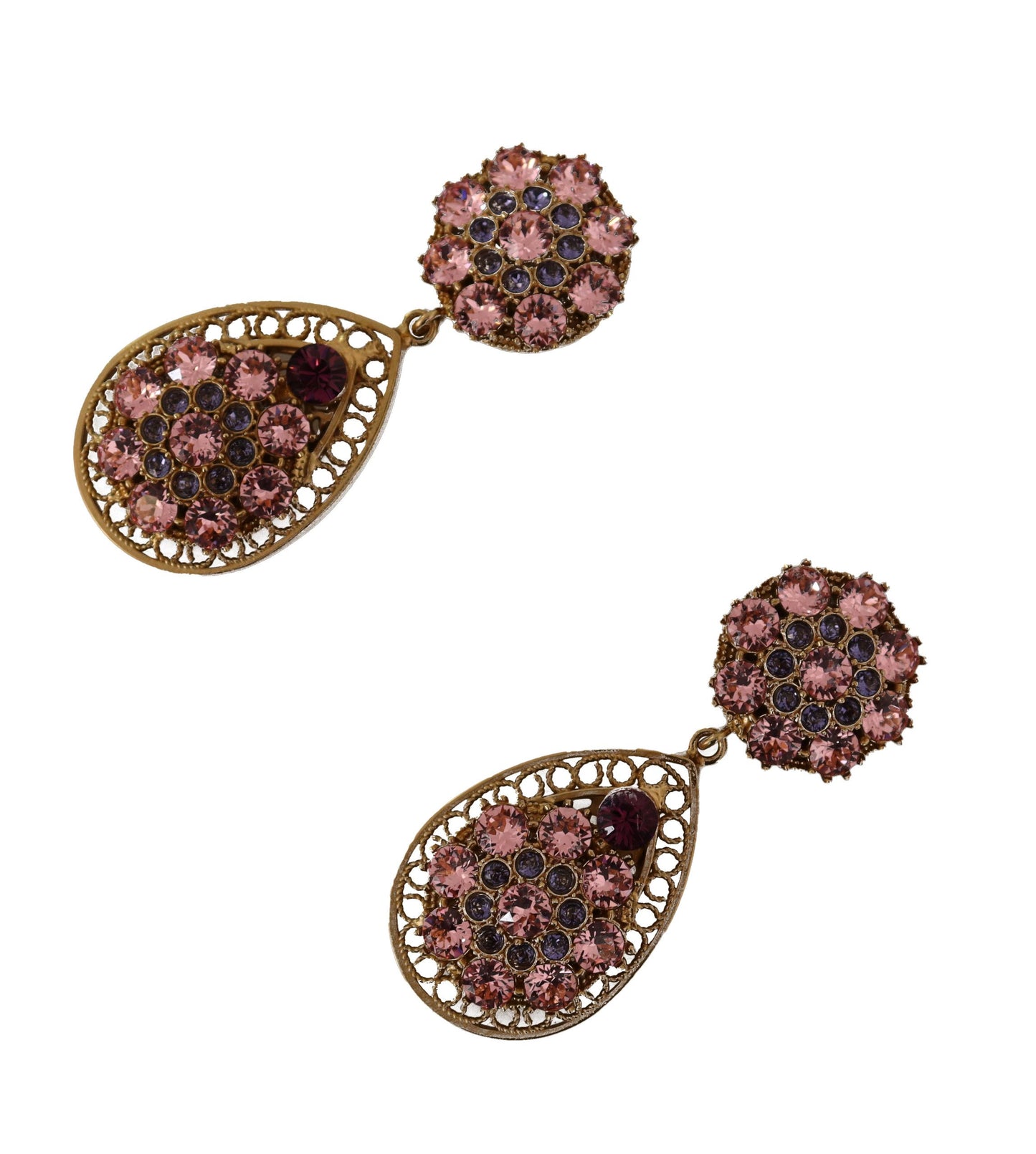 Baroque Sicilian Dangle Clip-on Earrings