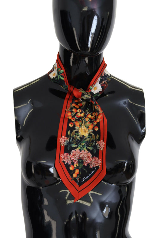 Chic Floral Silk Bandeau Scarf