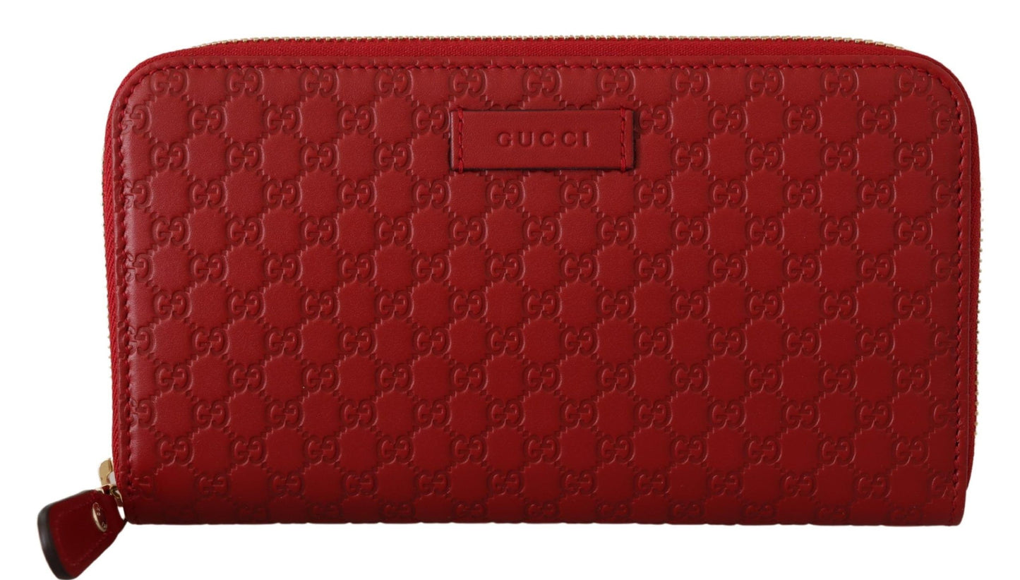 Elegant Leather Zip Wallet in Ravishing Red