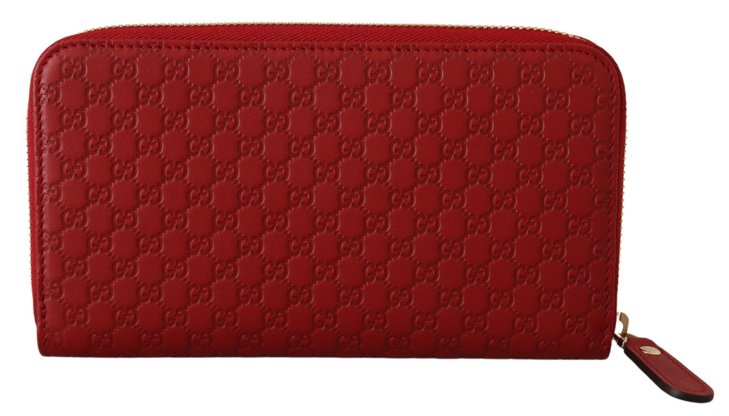 Elegant Leather Zip Wallet in Ravishing Red