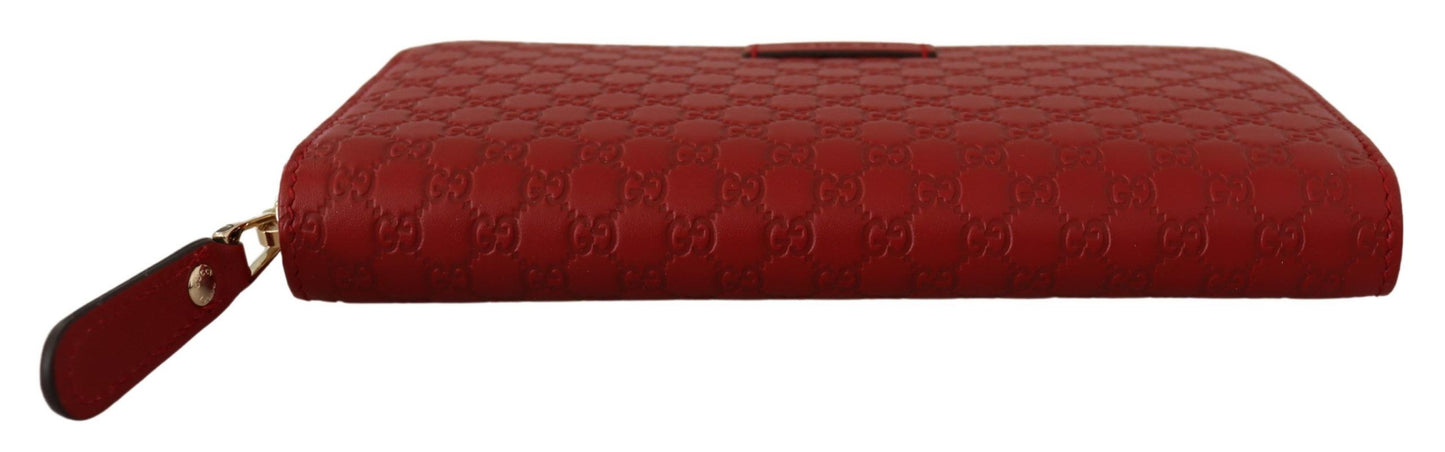 Elegant Leather Zip Wallet in Ravishing Red