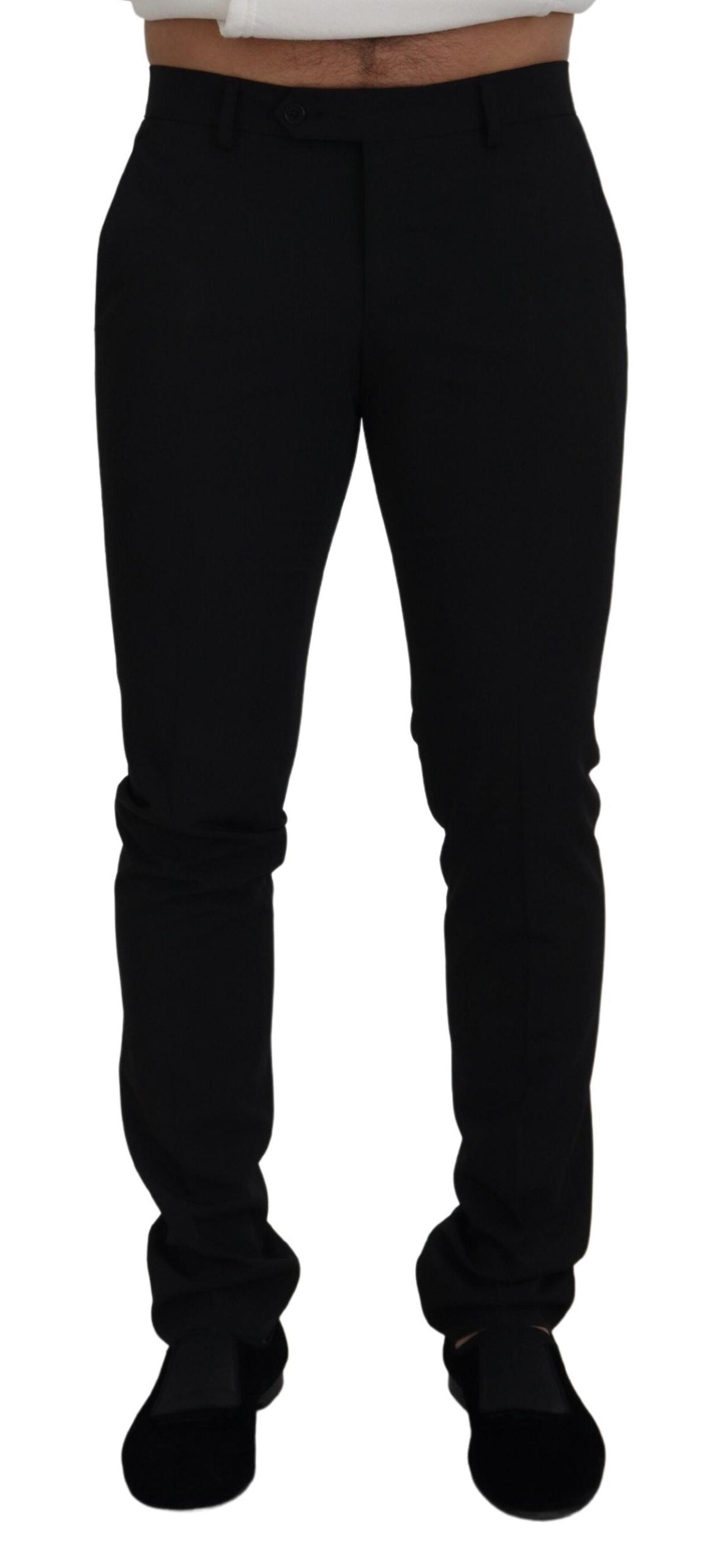 Black Cotton Stretch Mens Formal Dress Pants