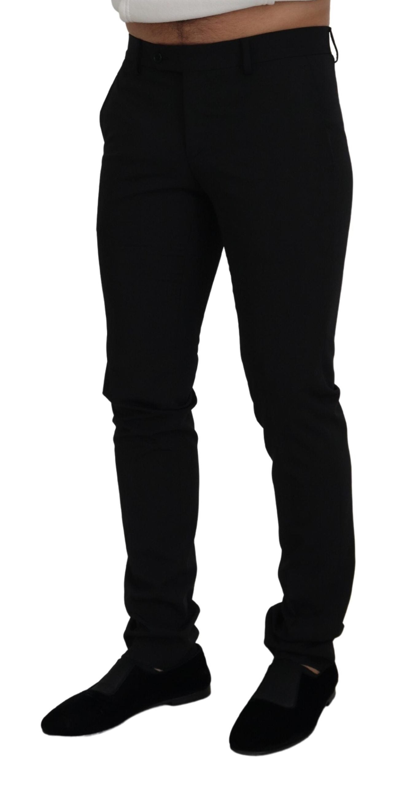 Black Cotton Stretch Mens Formal Dress Pants