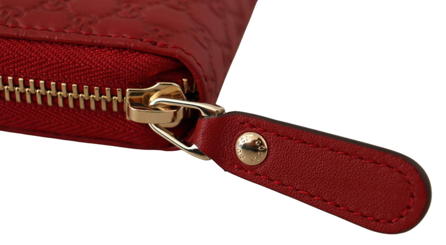 Elegant Leather Zip Wallet in Ravishing Red