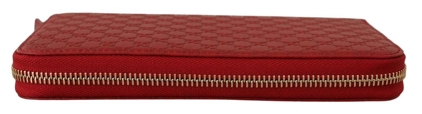 Elegant Leather Zip Wallet in Ravishing Red