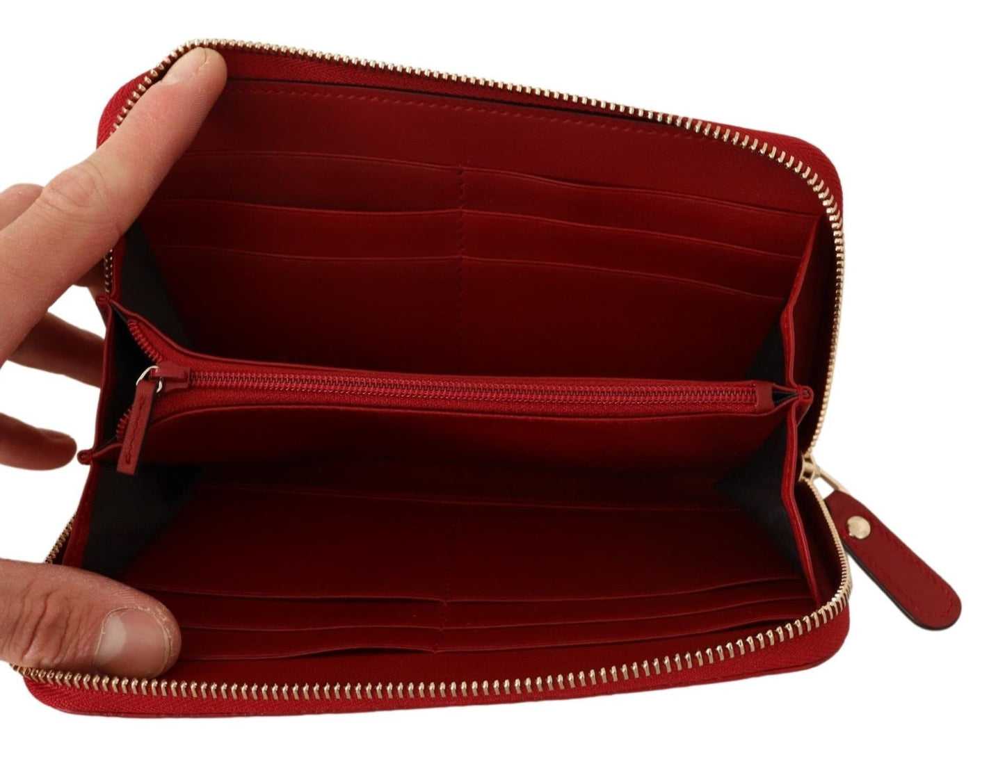 Elegant Leather Zip Wallet in Ravishing Red