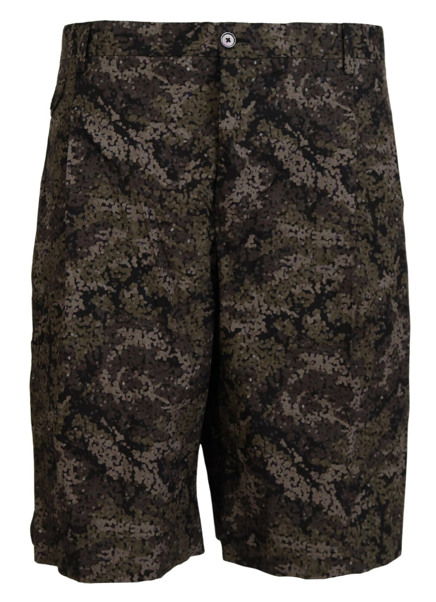 Elegant Military Print Cotton Shorts