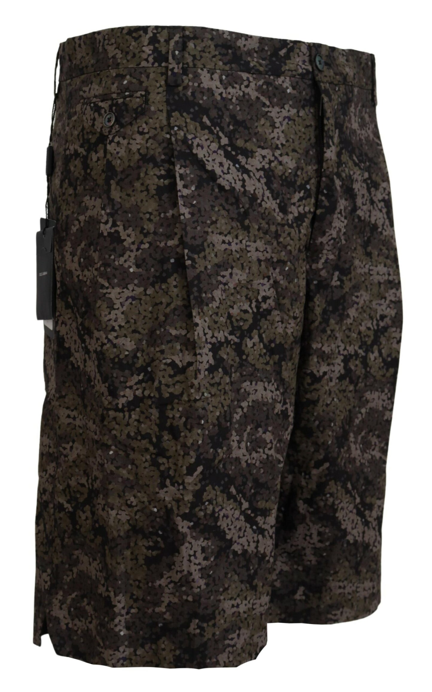 Elegant Military Print Cotton Shorts