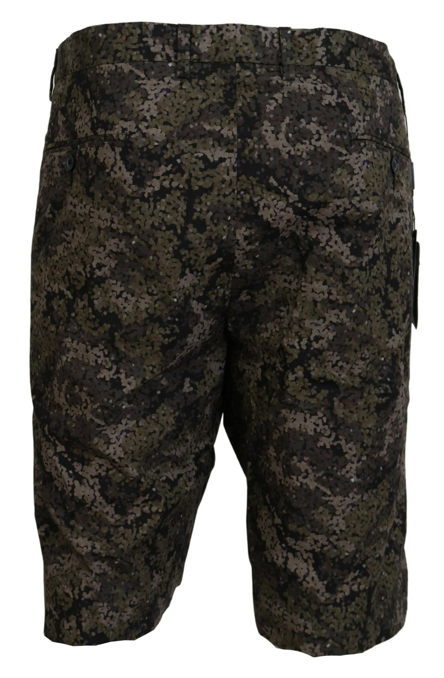 Elegant Military Print Cotton Shorts