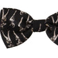 Elegant Black and White Silk Bow Tie