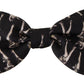 Elegant Black and White Silk Bow Tie
