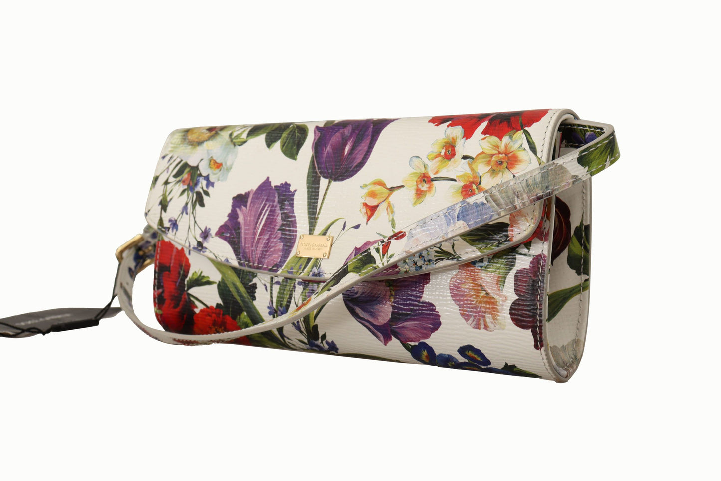 Elegant Floral Leather Crossbody Clutch