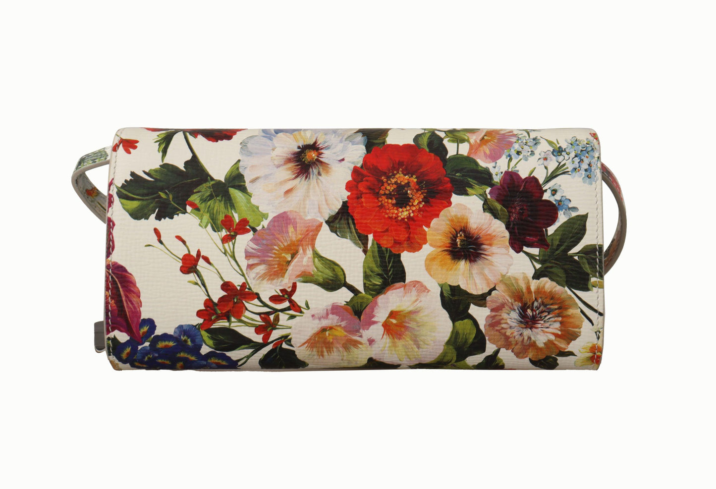 Elegant Floral Leather Crossbody Clutch