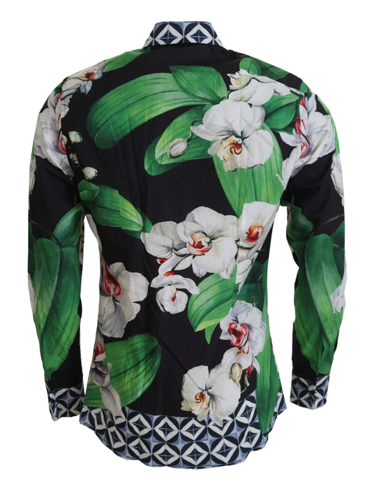 Multicolor Floral Slim Gold Formal Shirt