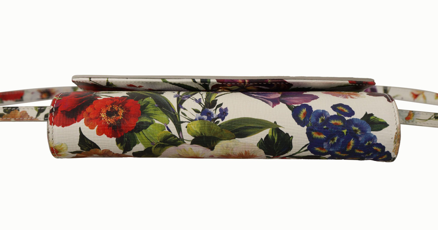 Elegant Floral Leather Crossbody Clutch