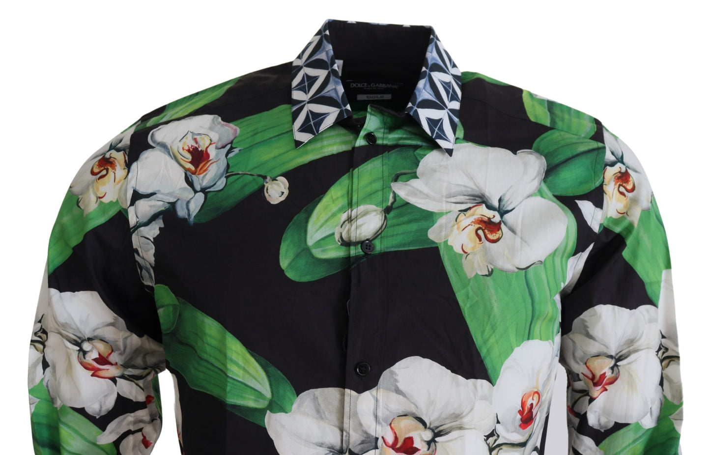 Multicolor Floral Slim Gold Formal Shirt