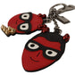 Elegant Red Leather & Brass Designer Keyring