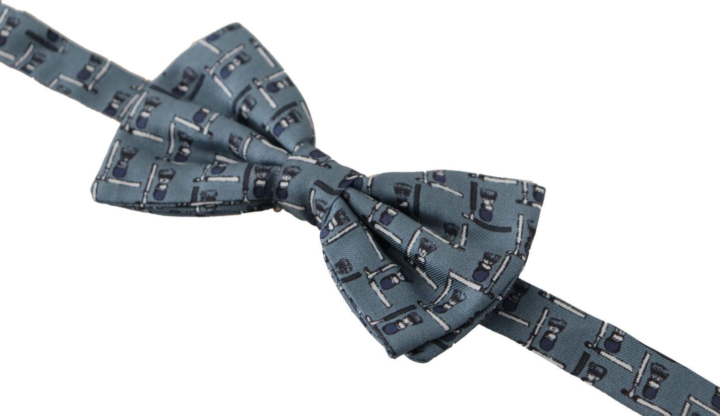 Elegant Silk Blue Bow Tie