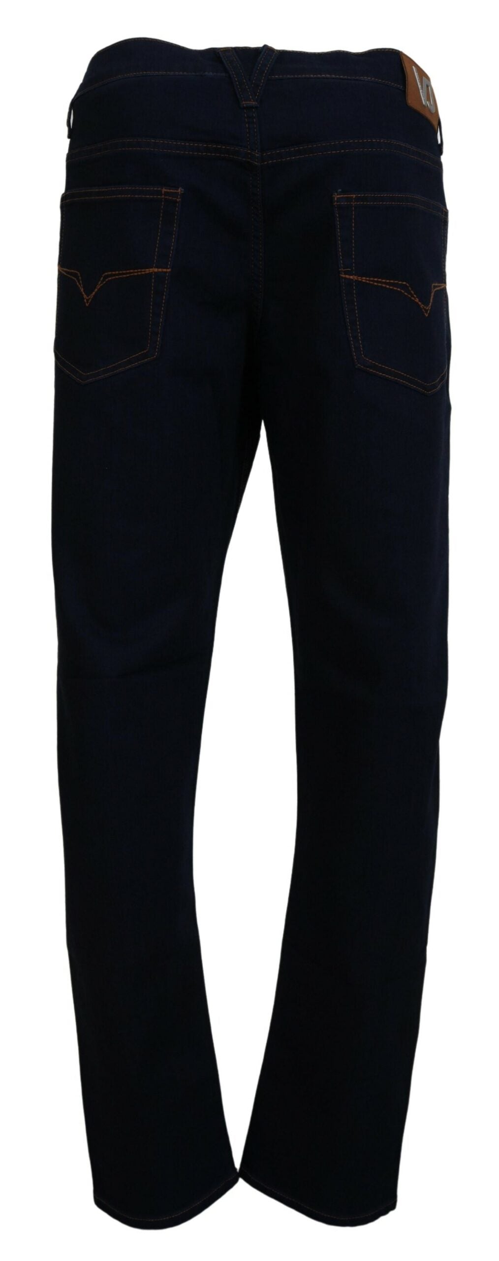 Elegant Dark Blue Straight Fit Denim