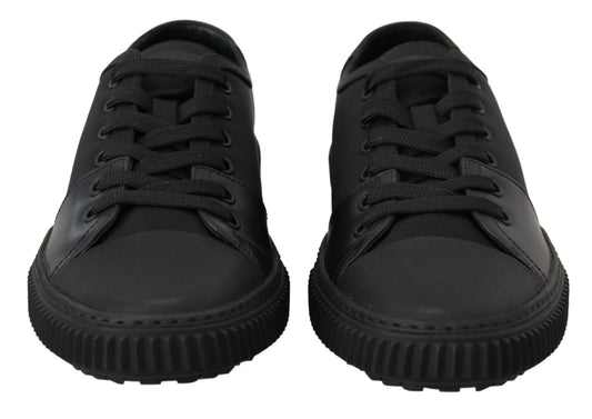 Elegant Black Nylon Low-top Sneakers