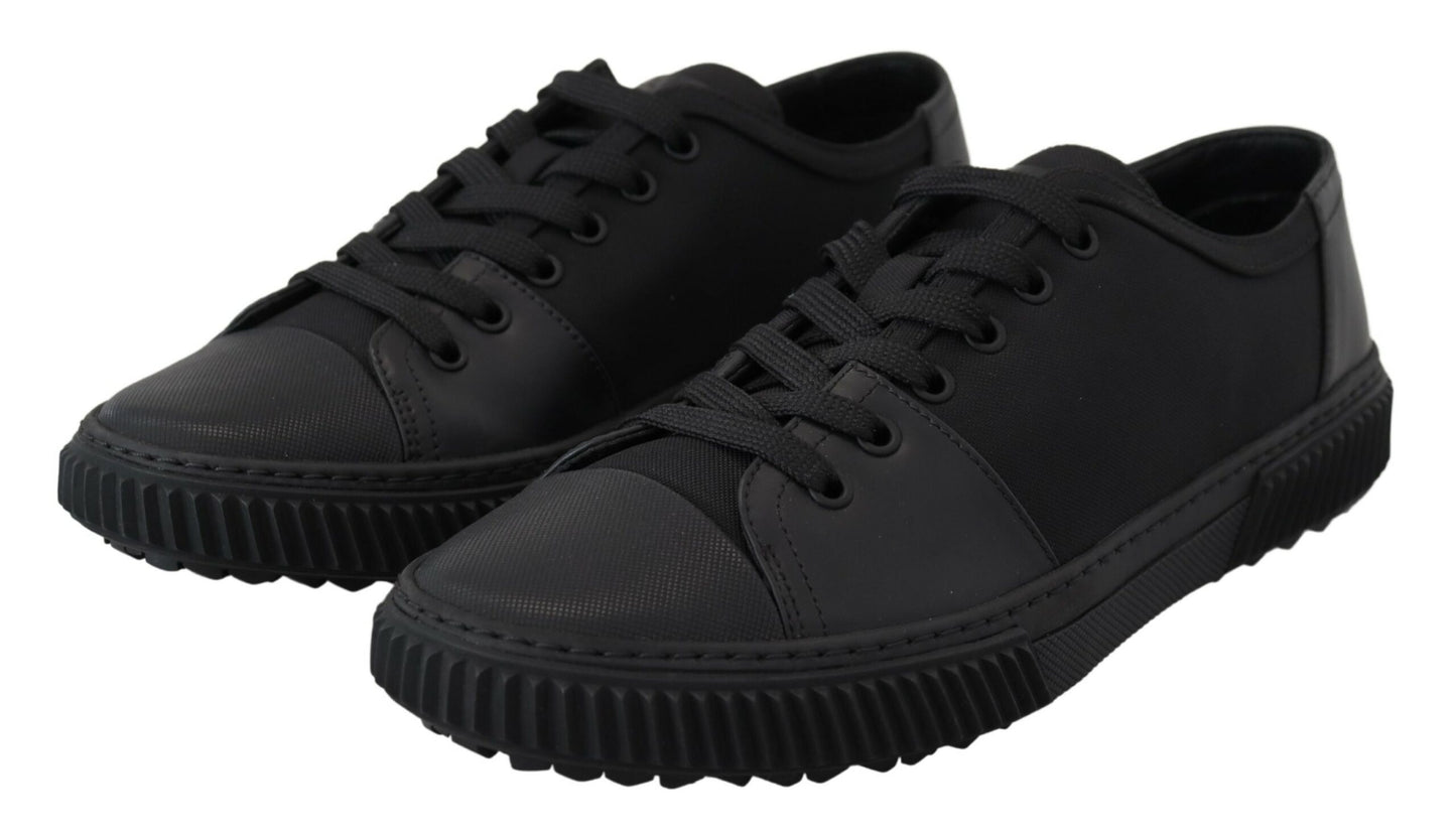 Elegant Black Nylon Low-top Sneakers