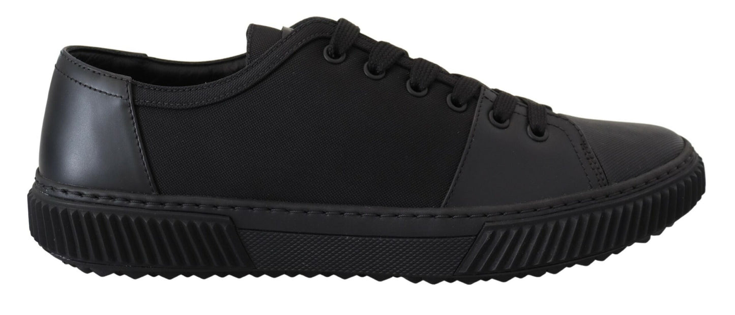 Elegant Black Nylon Low-top Sneakers