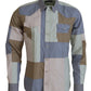 Multicolor Cotton Patchwork Slim Shirt