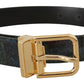 Elegant Black Vernice Leather Belt