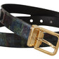 Elegant Black Vernice Leather Belt