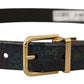 Elegant Black Vernice Leather Belt