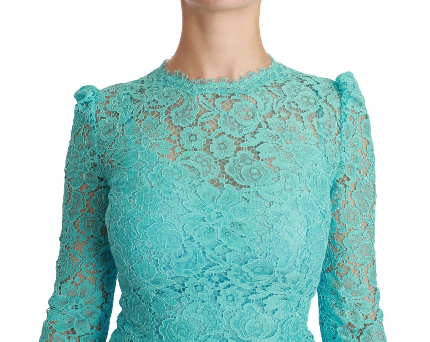 Elegant Light Blue Lace Sheath Dress