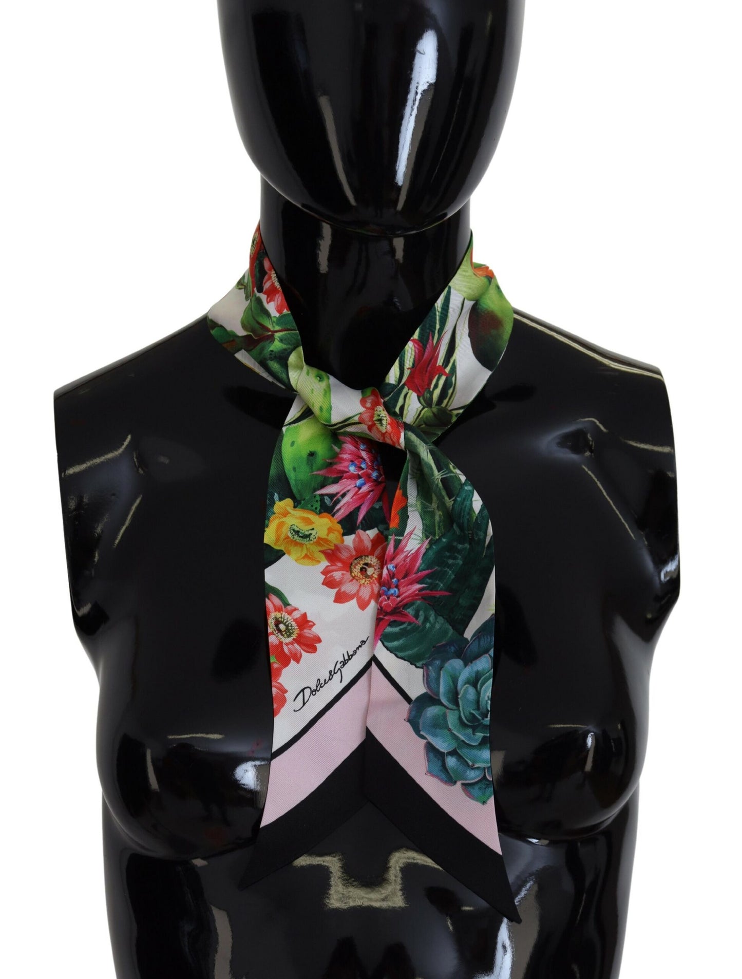 Elegant Floral Silk Bandeau Scarf