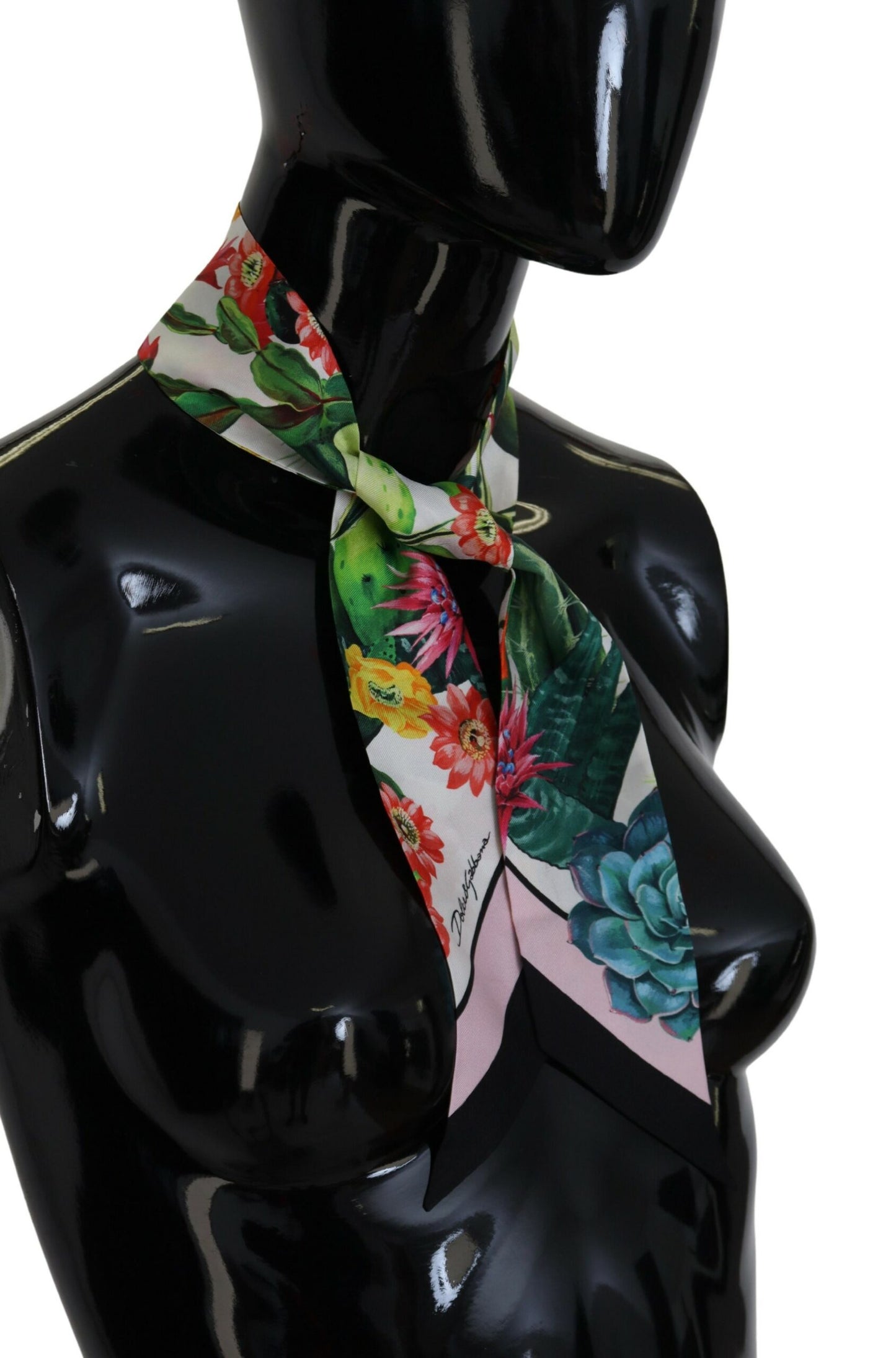 Elegant Floral Silk Bandeau Scarf