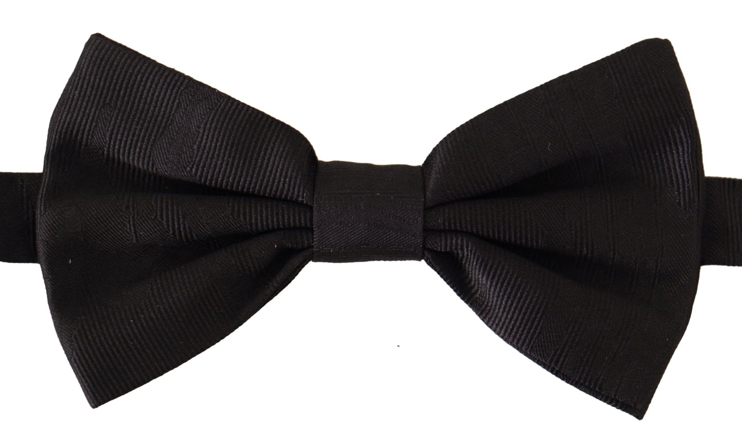 Elegant Silk Black Bow Tie