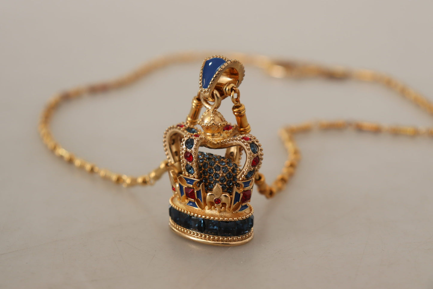 Regal Crown Pendant Necklace in Gold