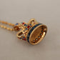 Regal Crown Pendant Necklace in Gold