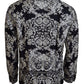 Blue Silk Floral Baroque Satin Casual Shirt
