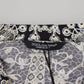 Blue Silk Floral Baroque Satin Casual Shirt