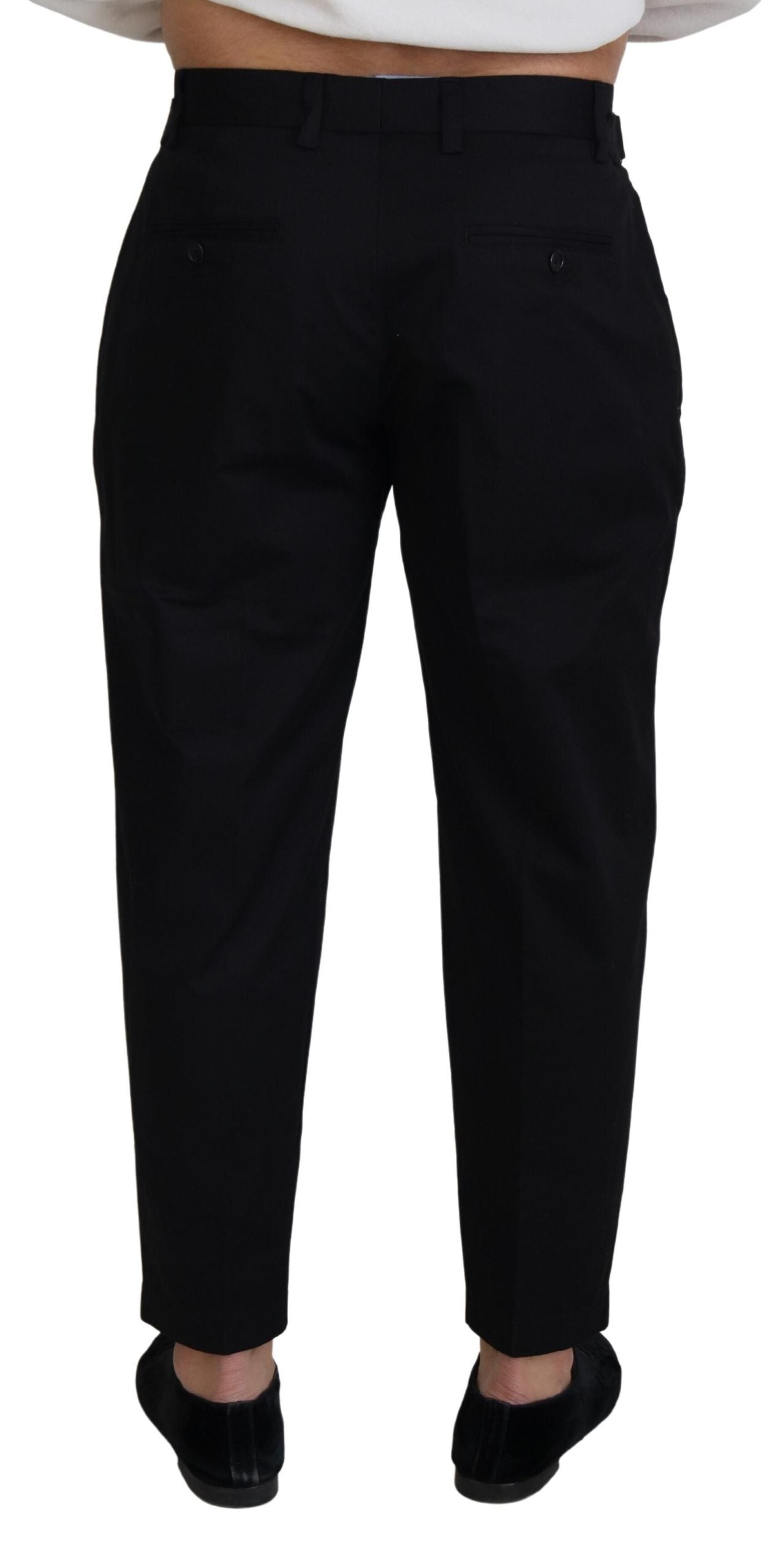 Black Cotton Chino Formal Pants