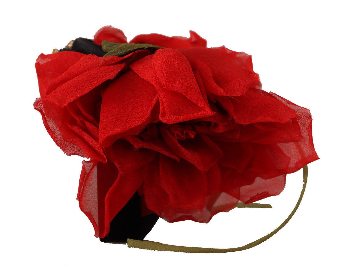 Elegant Silk Roses Applique Headband