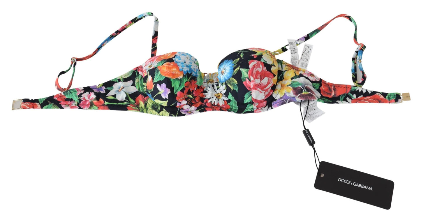 Multicolor Floral Print Swimwear Bikini Tops