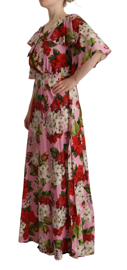 Enchanting Floral Silk Maxi Dress