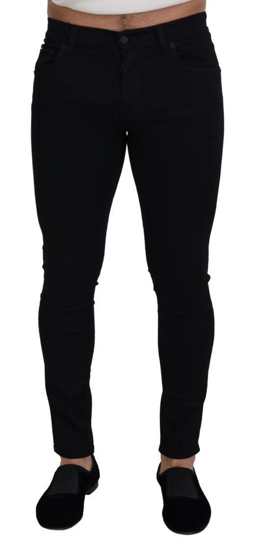 Chic Black Denim Pants - Form-Fitting Luxury